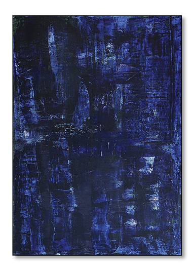 Blaues abstraktes Bild. Acryl auf Canvas.