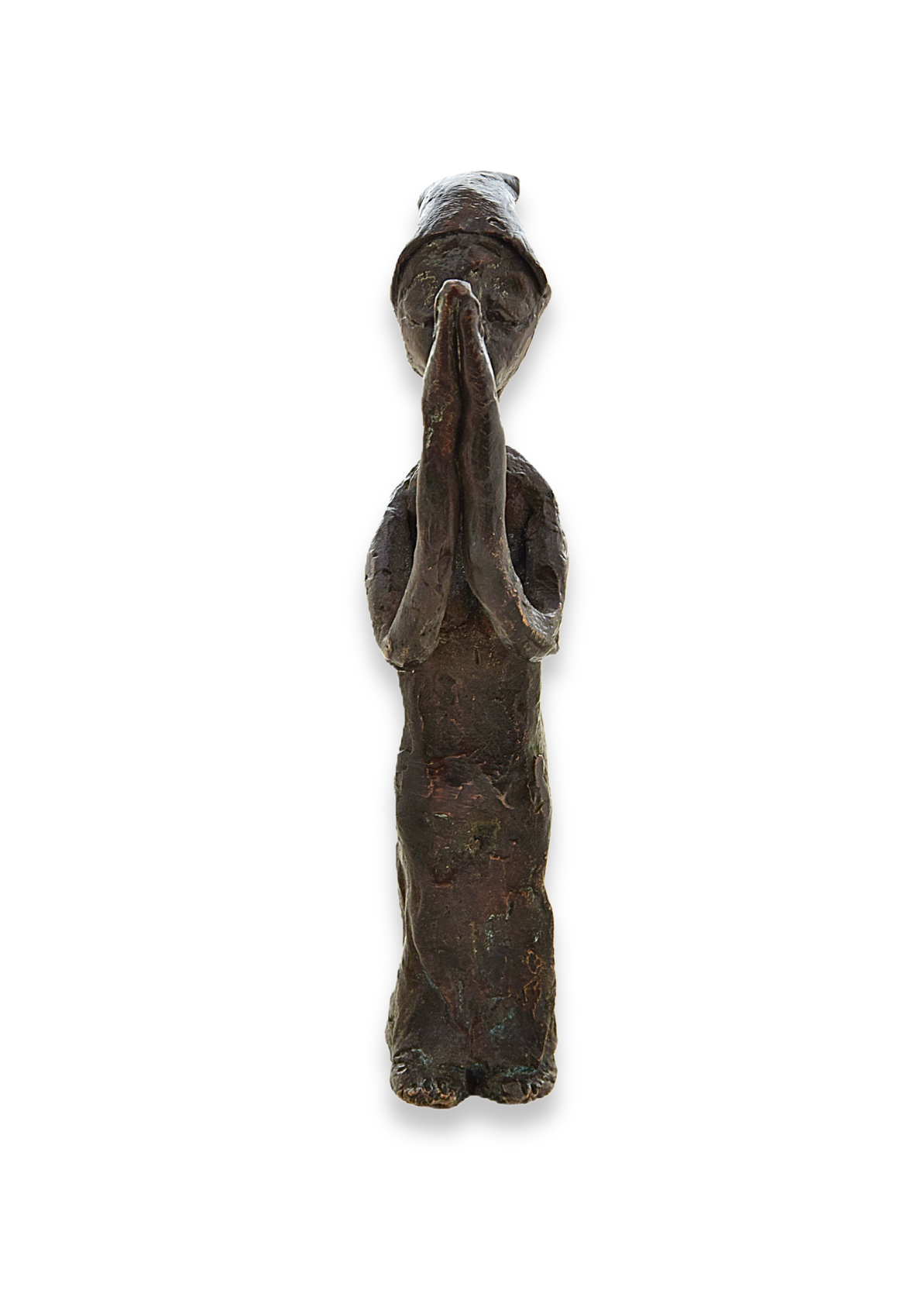 Skulptur. Frau mit gefalteten Händen. Bronze.