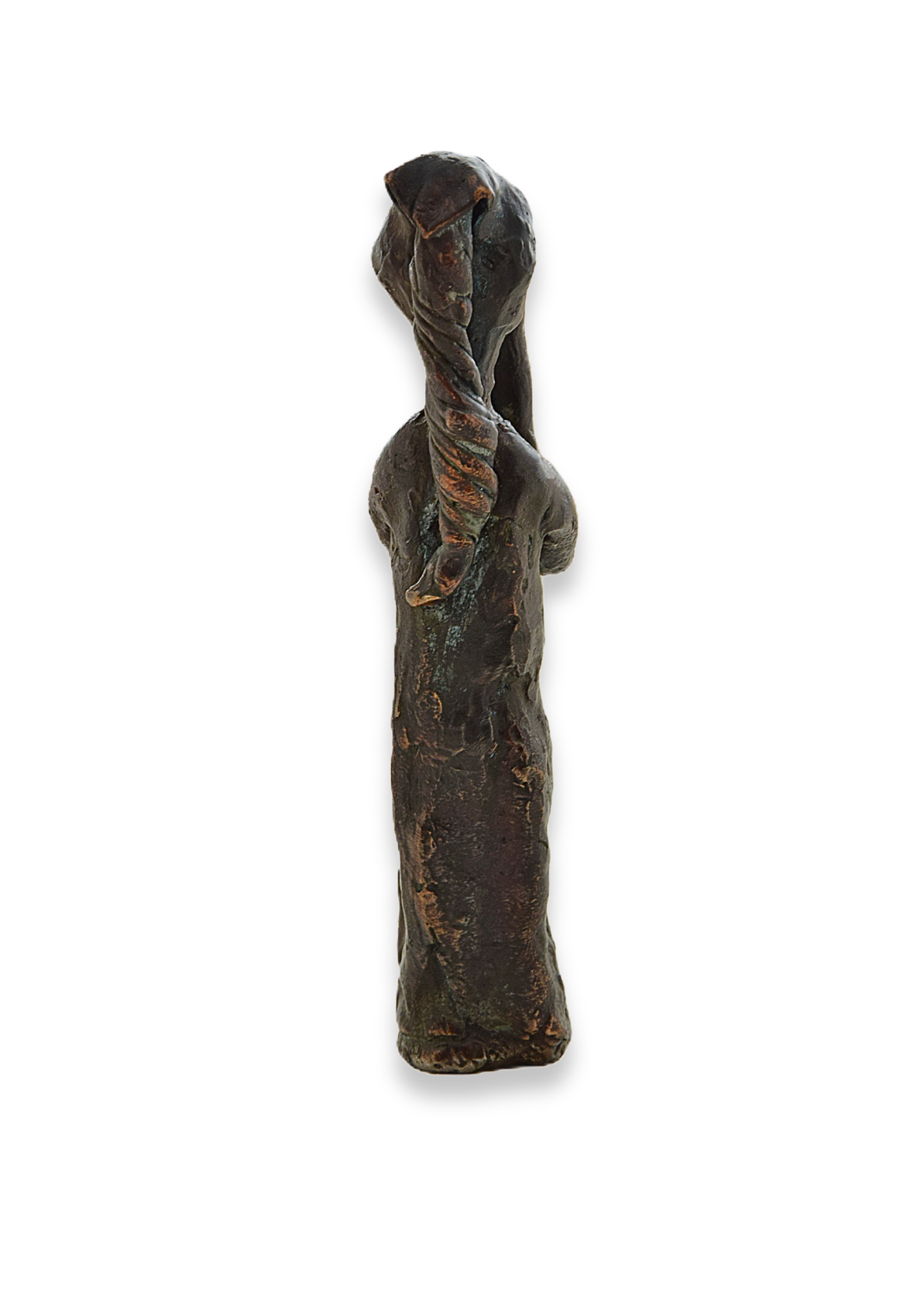 Bronzeskulptur. Hingabe. Eine Frau mit gefalteten Händen.